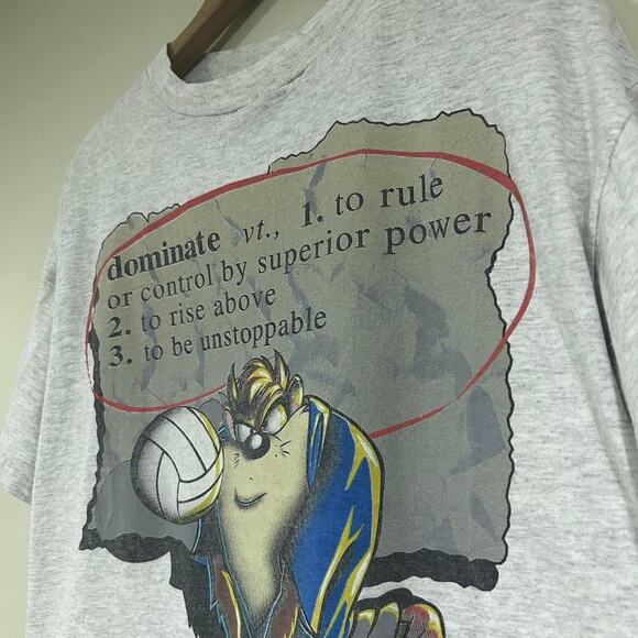 Vintage 1996 Taz Volleyball Dominate Tee Shirt - Picture 4 of 7